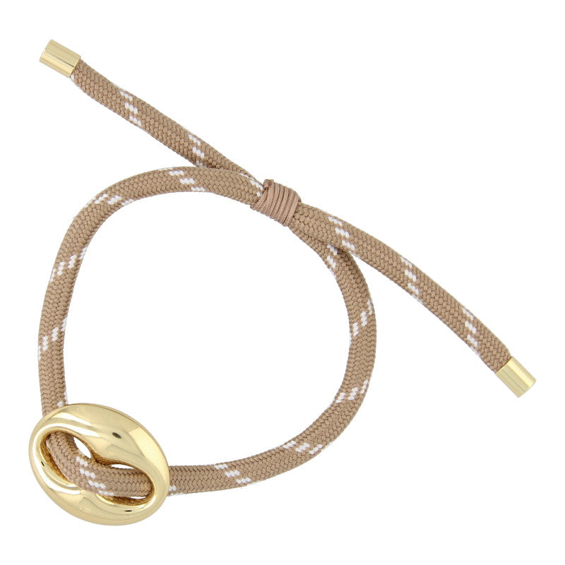 Bean Bracelet Gold – Verstelbare touwarmband met gouden bean