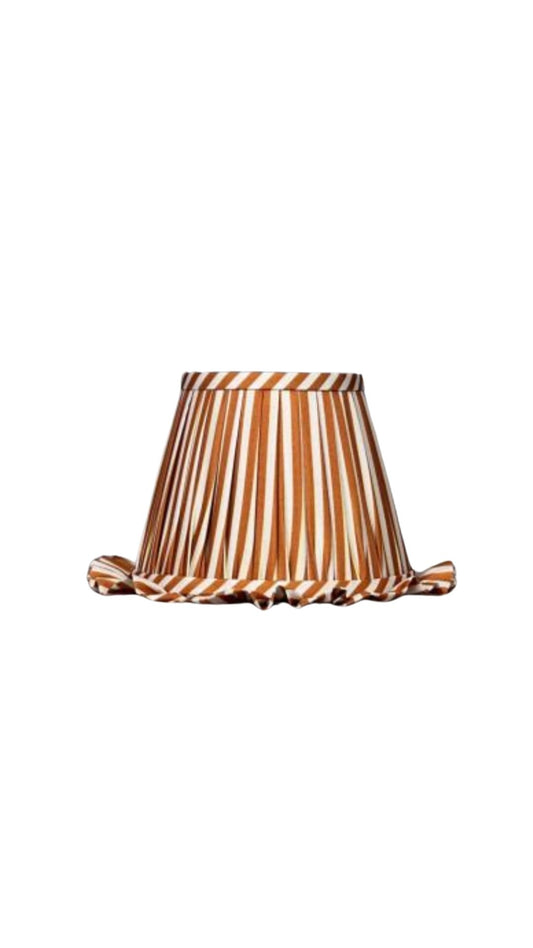 Margaux – Bruin gestreepte lampenkap met rucherand (los verkrijgbaar)