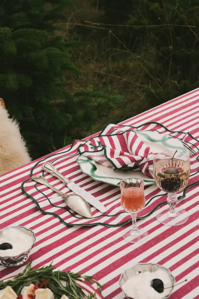 Maison Dinette - Placemats Noëline Burgundy (set van 2)