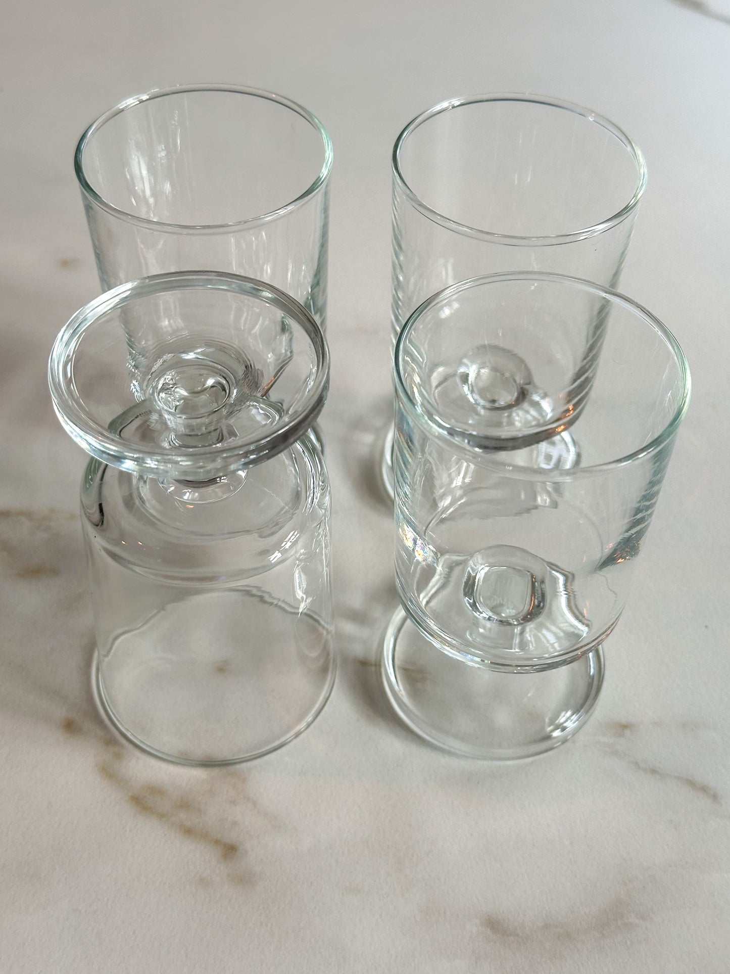 Vintage Transparante Glazen Set van 4 | Retro Design Drinkglazen - Ruby Conceptstore 