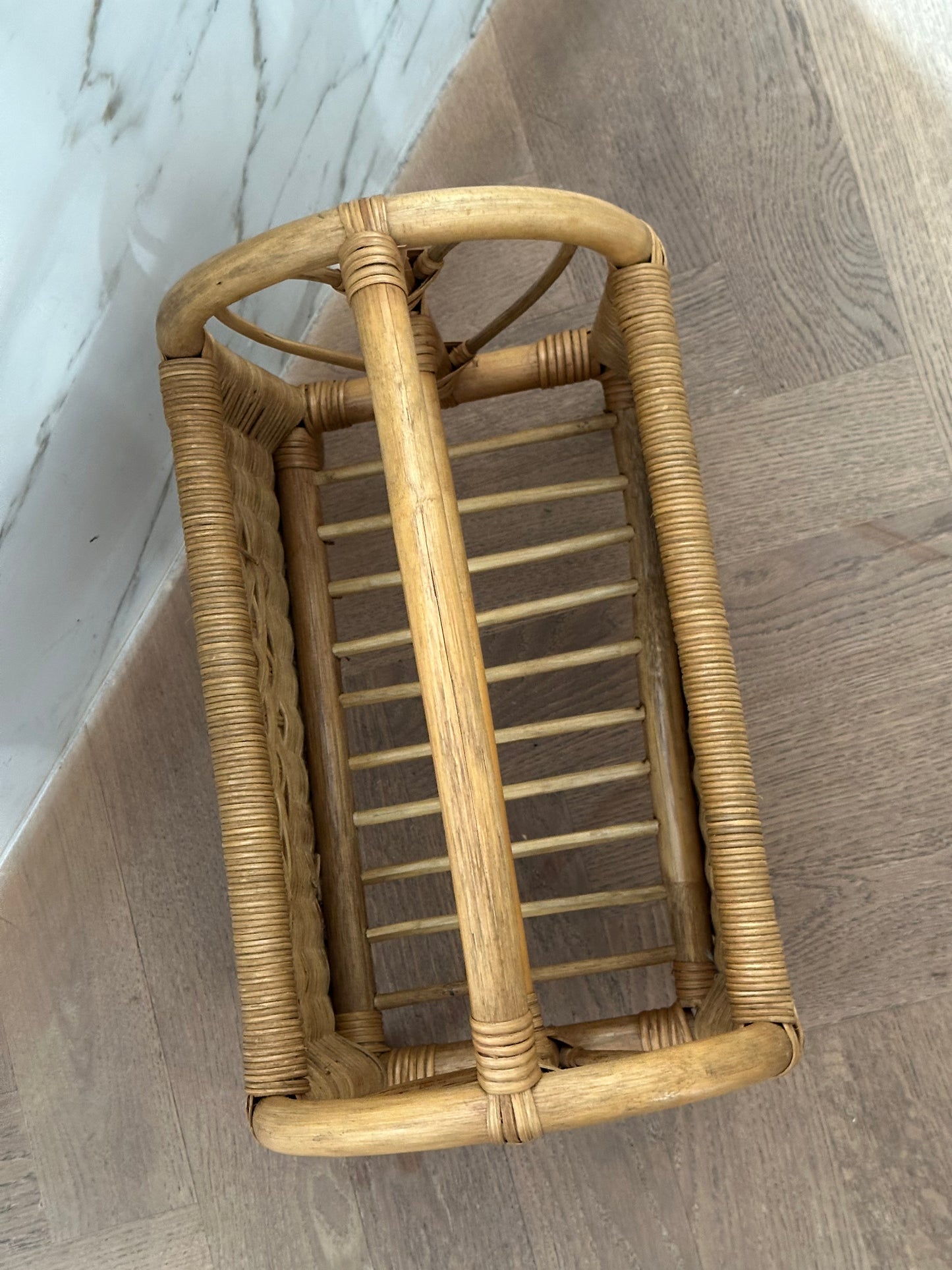 Vintage Rotan Tijdschriftenrek / Lectuurbak