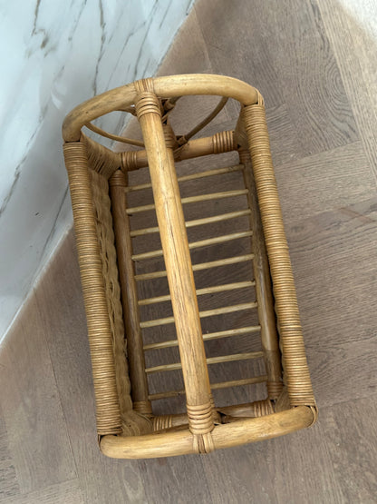 Vintage Rotan Tijdschriftenrek / Lectuurbak