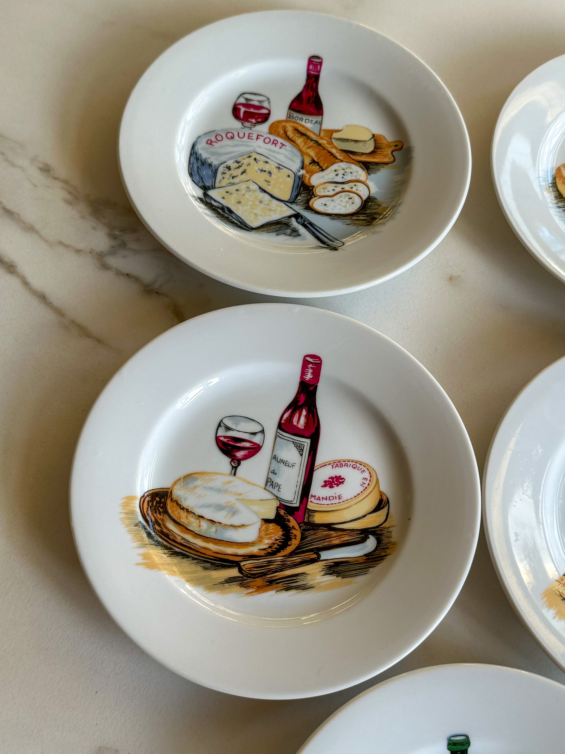 Vintage Franse Kaasbordjes Set van 5 | Fromage Borden - Ruby Conceptstore 
