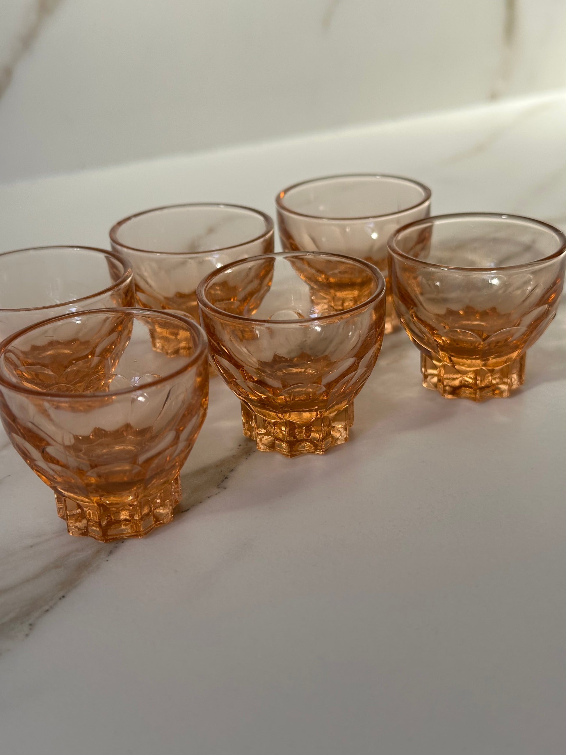 Vintage amber shotglaasjes – set van 6 - Ruby Conceptstore 