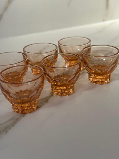 Vintage amber shotglaasjes – set van 6 - Ruby Conceptstore 