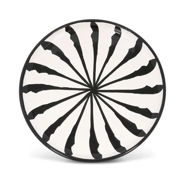Bord 24 cm Palmetas Zwart | Rubia Cerámica