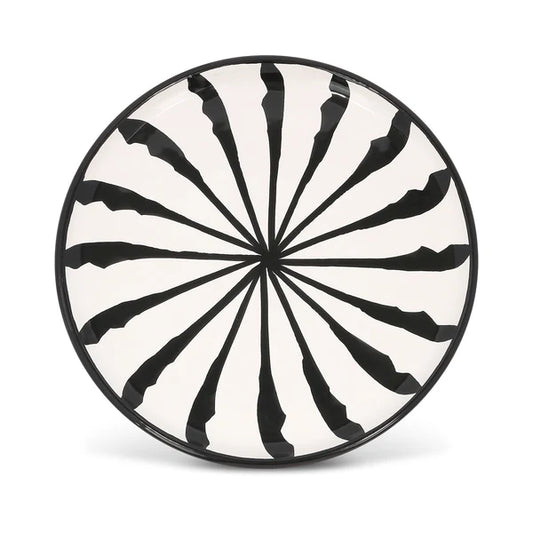 Bord 24 cm Palmetas Zwart | Rubia Cerámica
