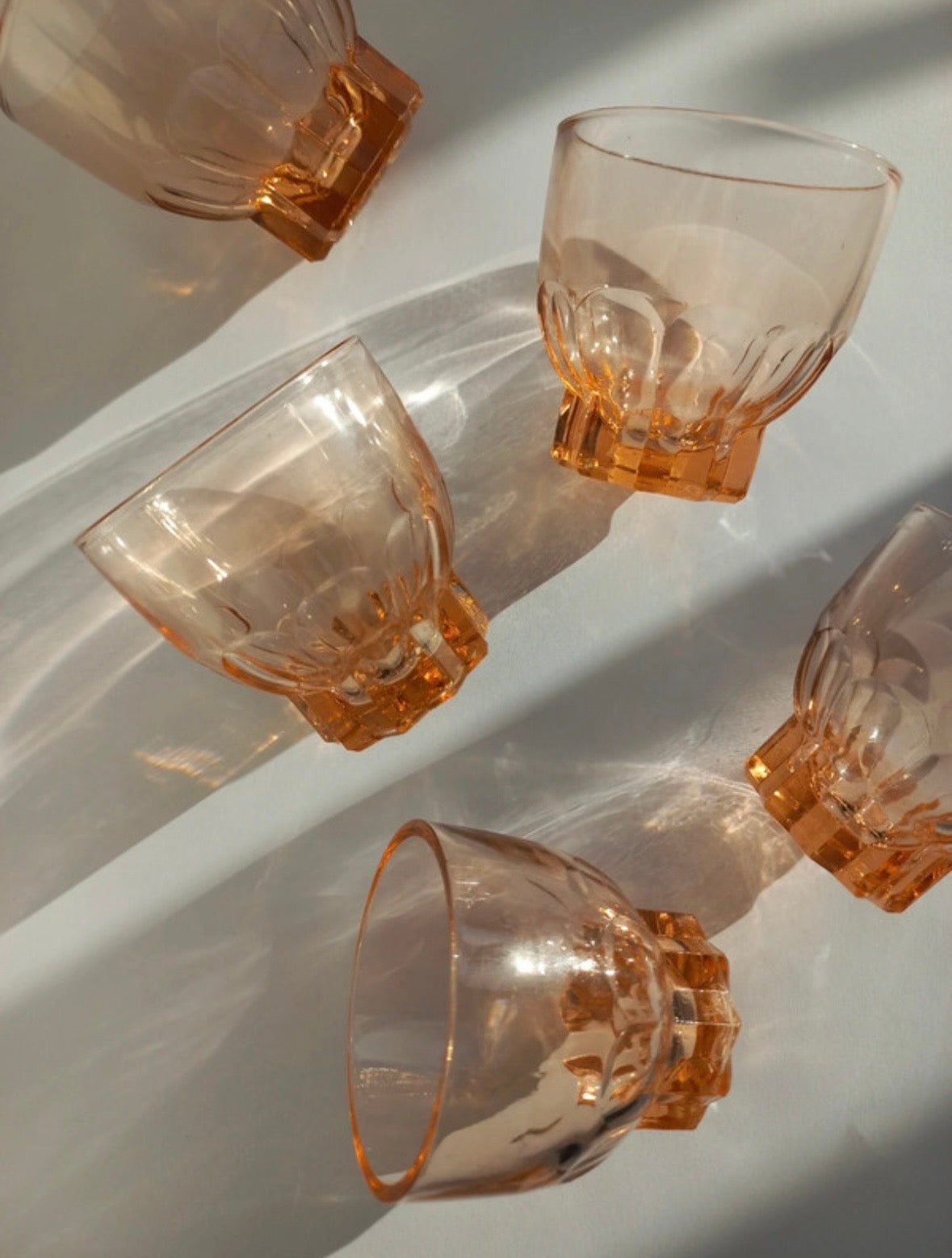 Vintage roze shotglaasjes – set van 6 - Ruby Conceptstore 