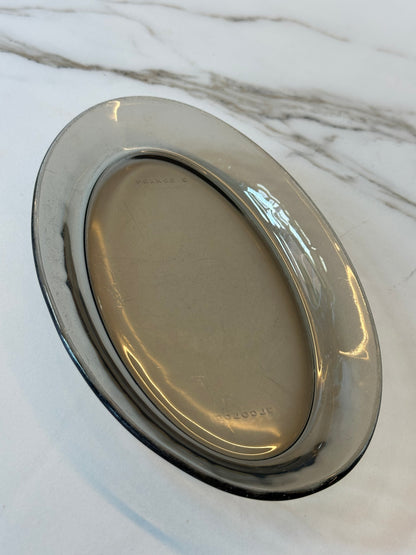 Vintage ovale schaal van rook glas uit Frankrijk - Ruby Conceptstore 