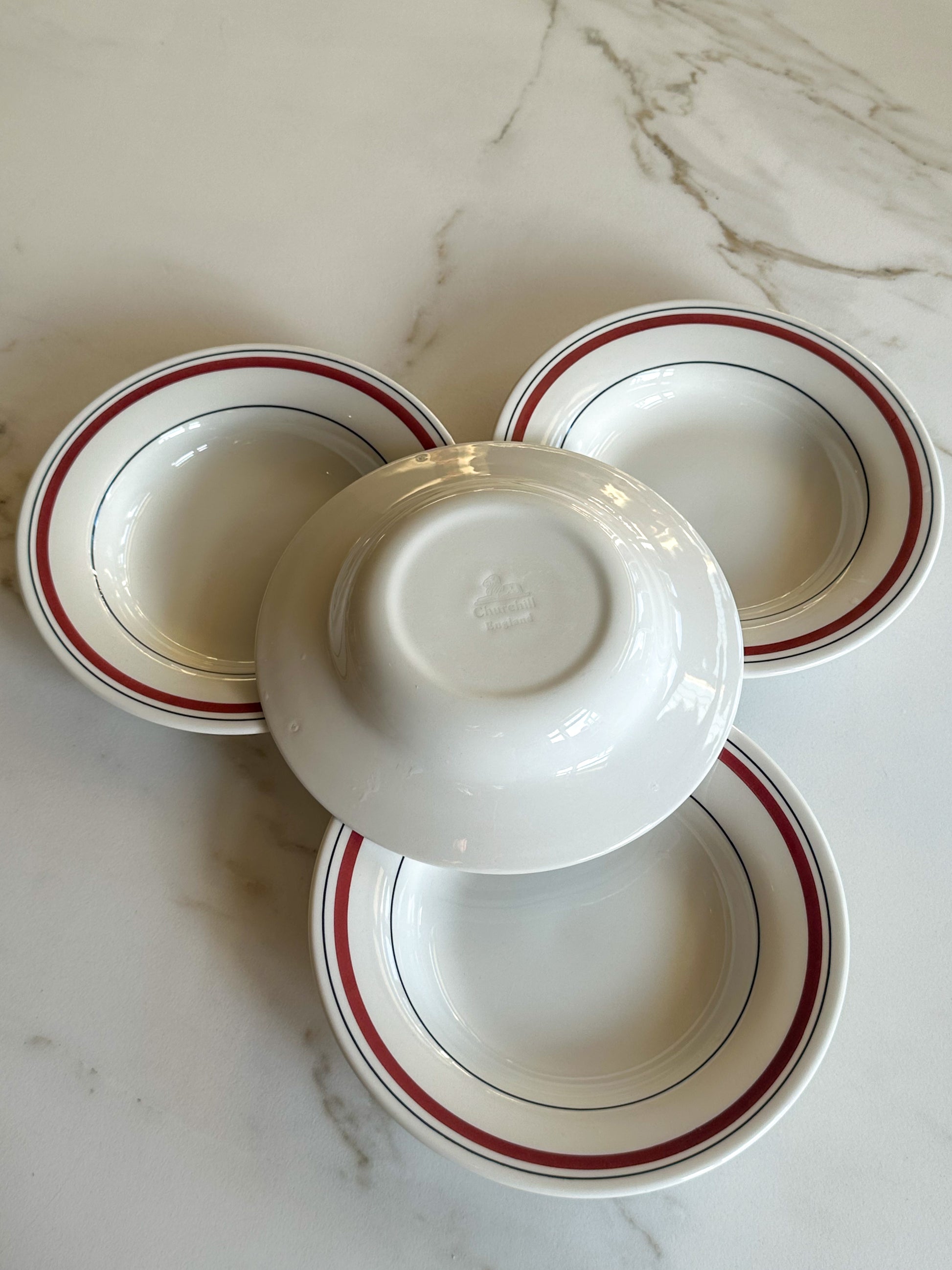 Vintage Churchill diepe borden set van 4 – bordeaux bistro servies England - Ruby Conceptstore 
