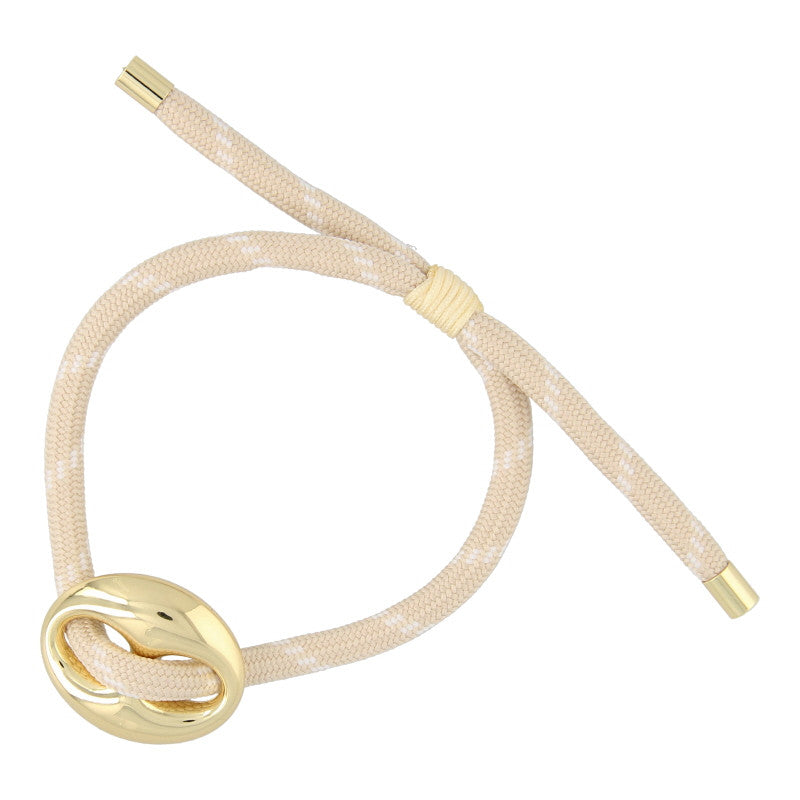 Bean Bracelet Gold – Verstelbare touwarmband met gouden bean