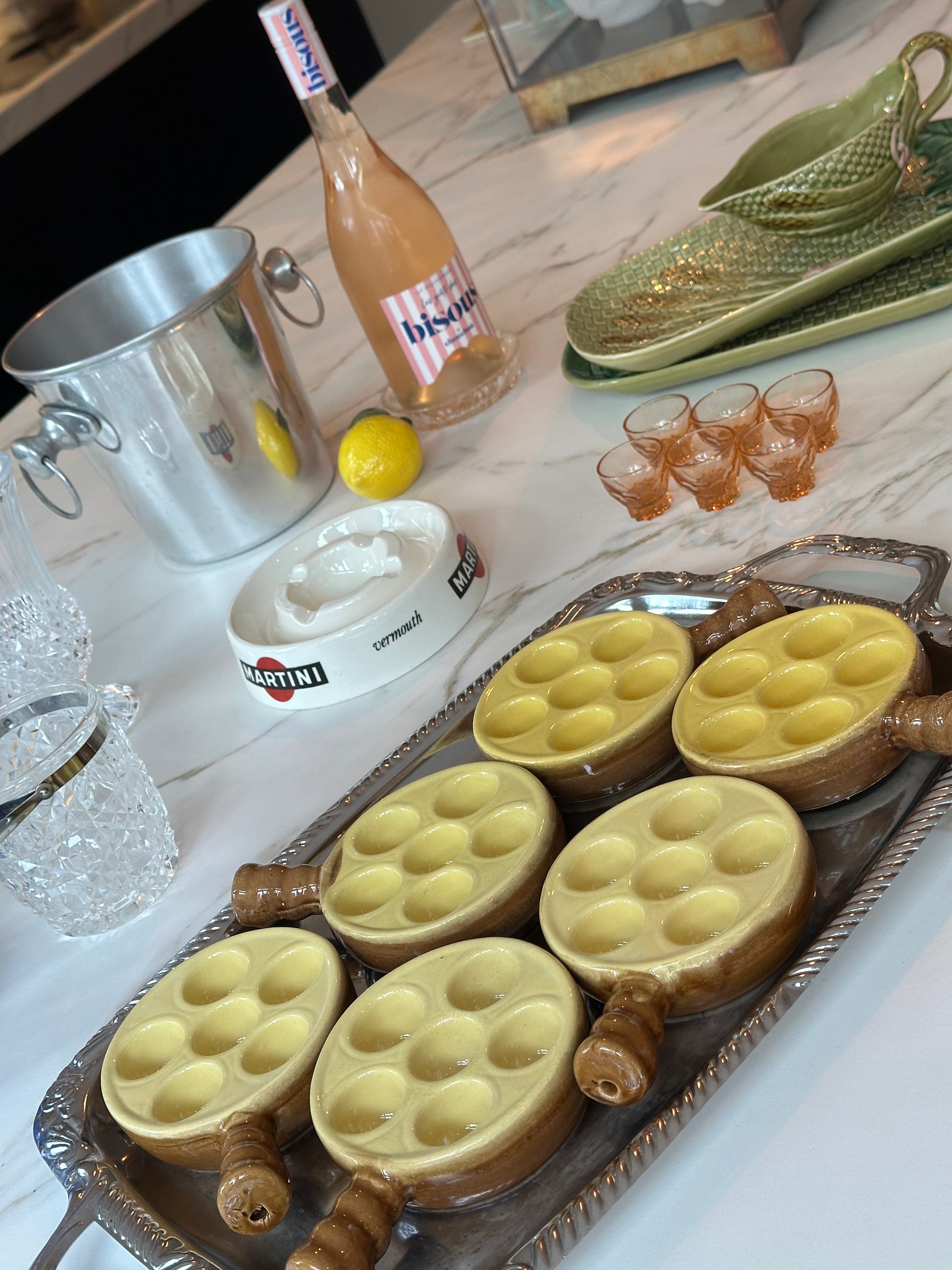 Vintage escargot schaaltjes – keramiek – Made in France (set van 2) - Ruby Conceptstore 