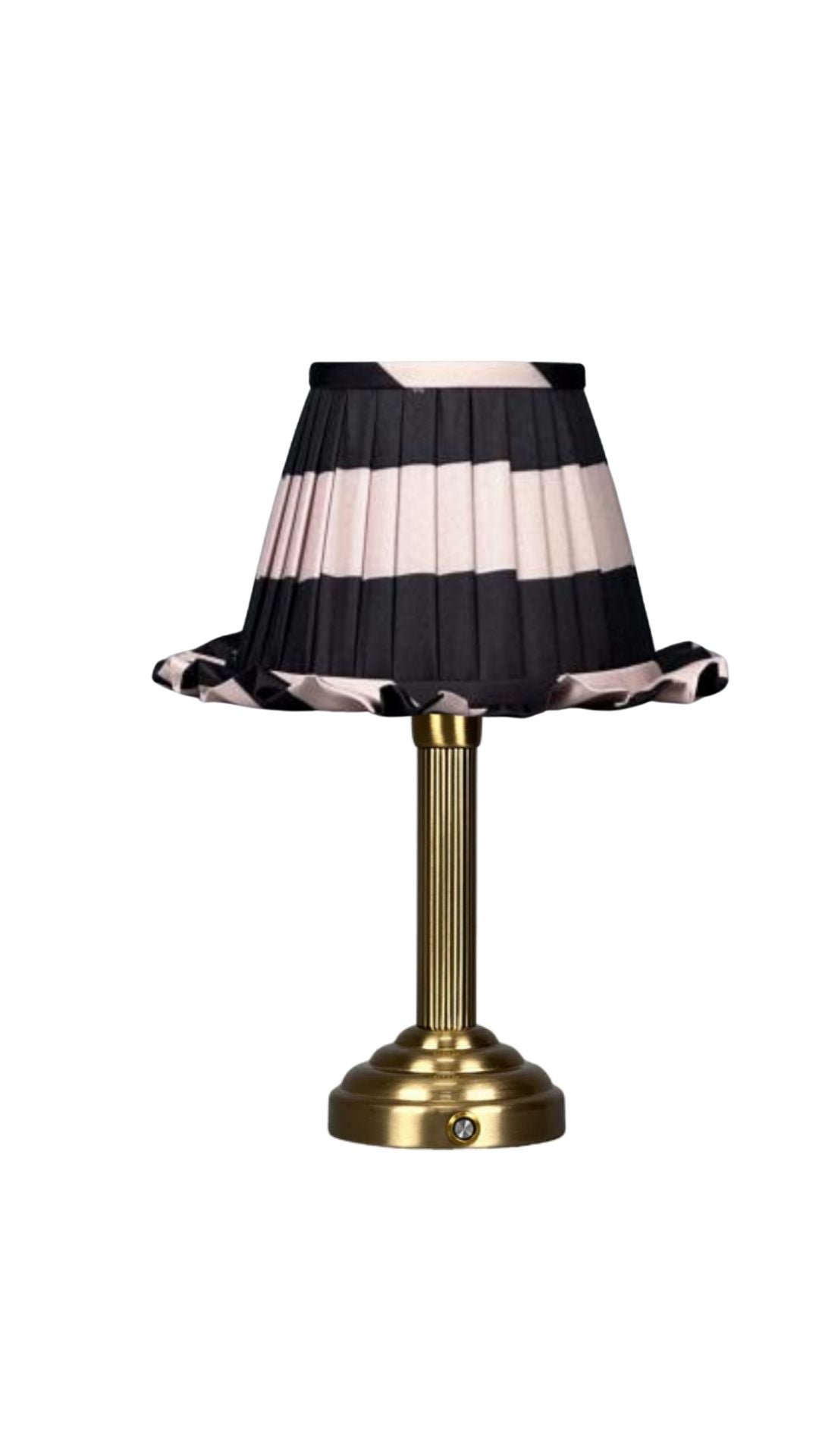 PRE ORDER - Palais – Luxe draadloze tafellamp met gestreepte kap en ronde voet
