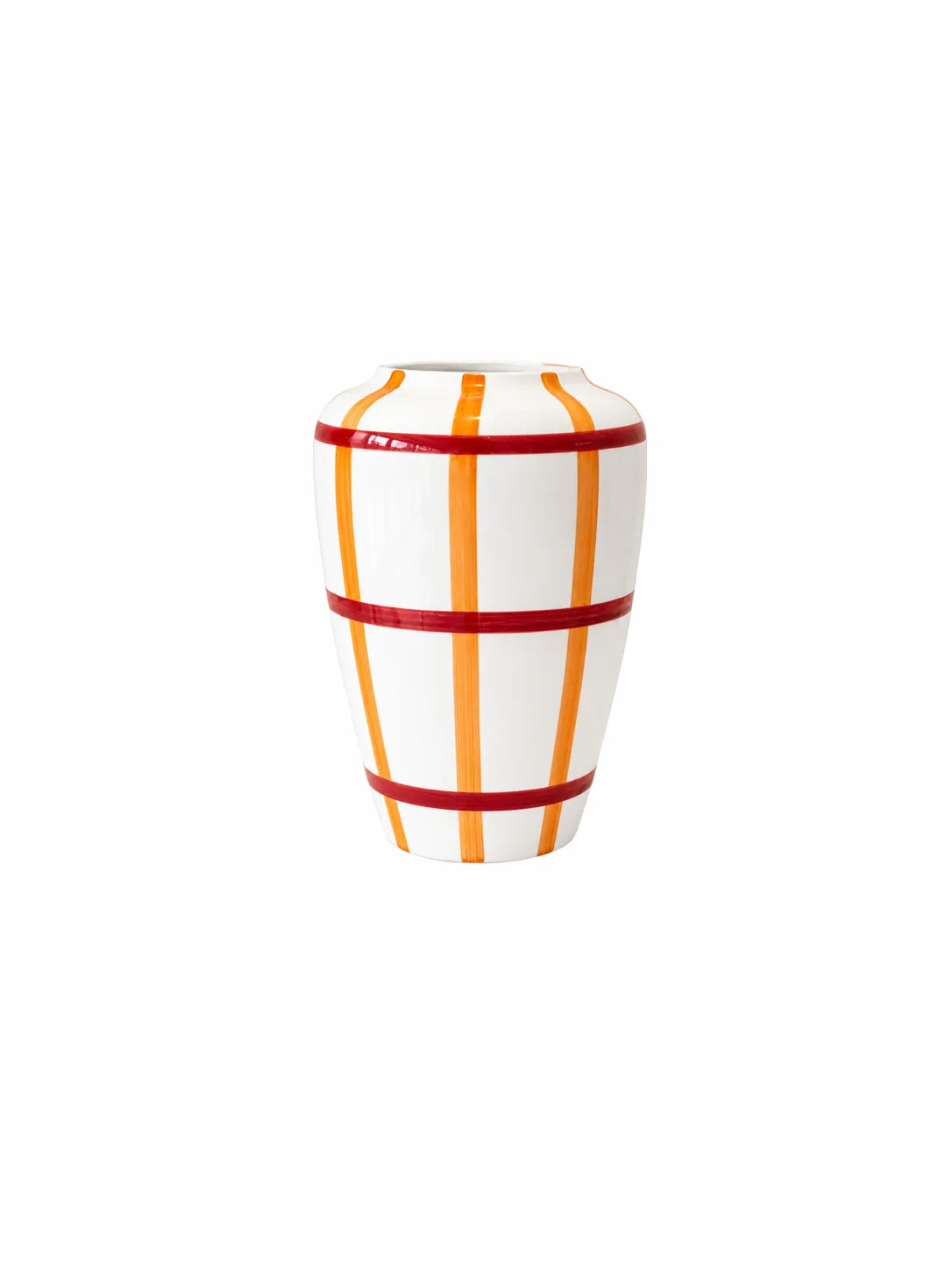 Val Pottery Vaas Funky Flower XL - Carreaux oranje rood