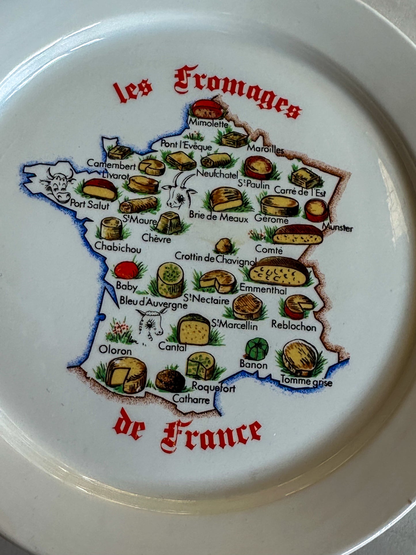 Vintage kaasbordje Les Fromages de France – Frans bordje – cheese plate - Ruby Conceptstore 