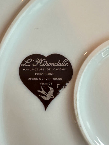 Vintage Frans Kaasbord met Handvat – Porselein “Les Fromages de France” – L’Hirondelle - Ruby Conceptstore 