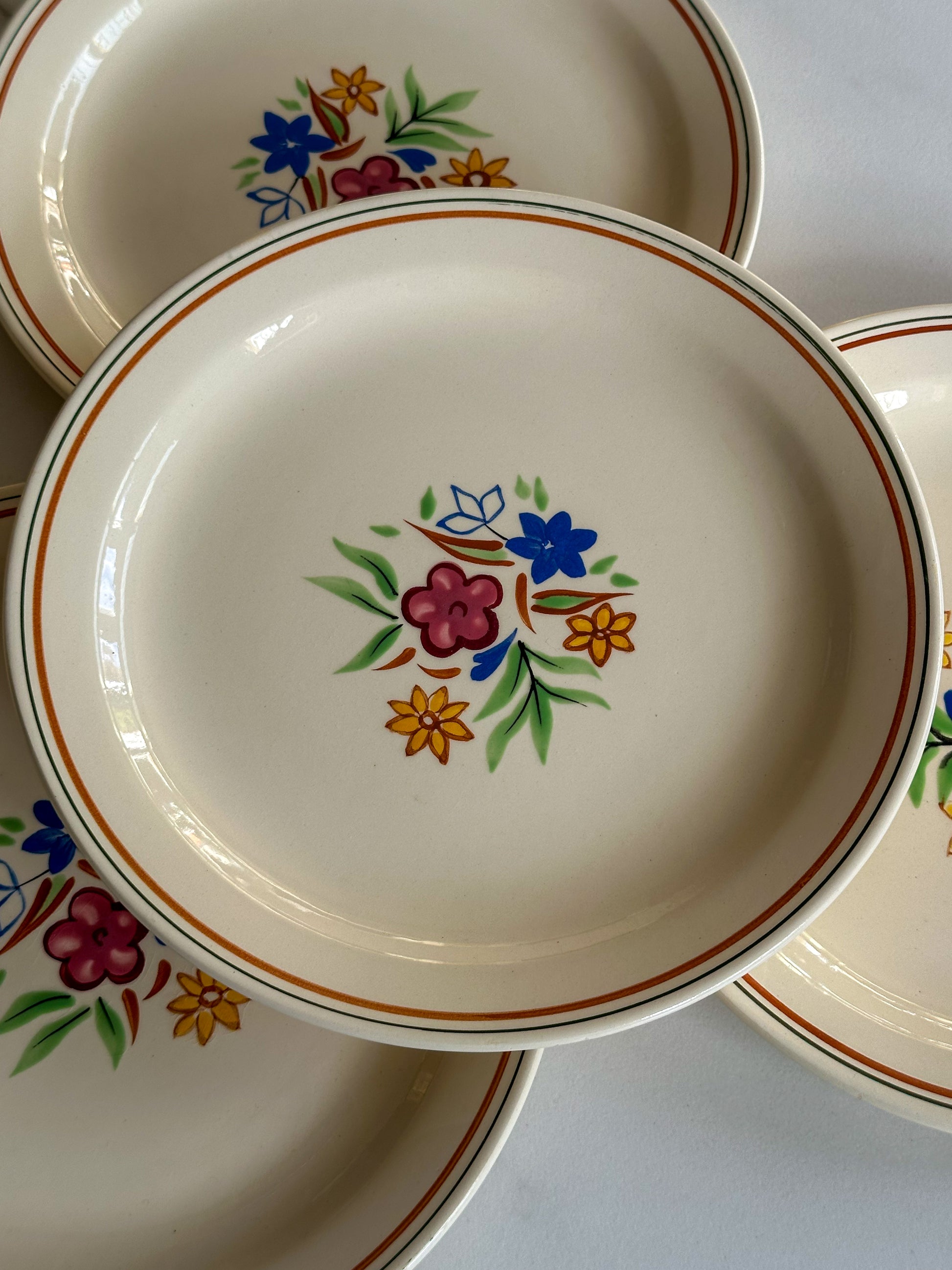 Vintage Franse borden Saint-Amand stijl - set van 4 - Ruby Conceptstore 