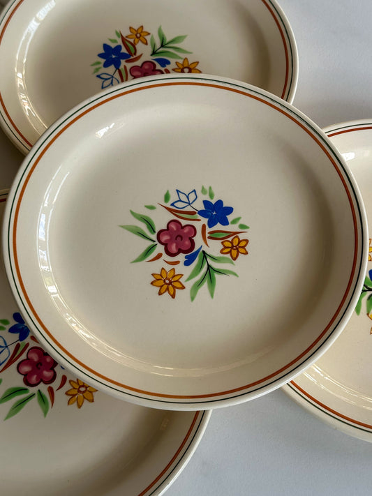 Vintage Franse borden Saint-Amand stijl - set van 4 - Ruby Conceptstore 