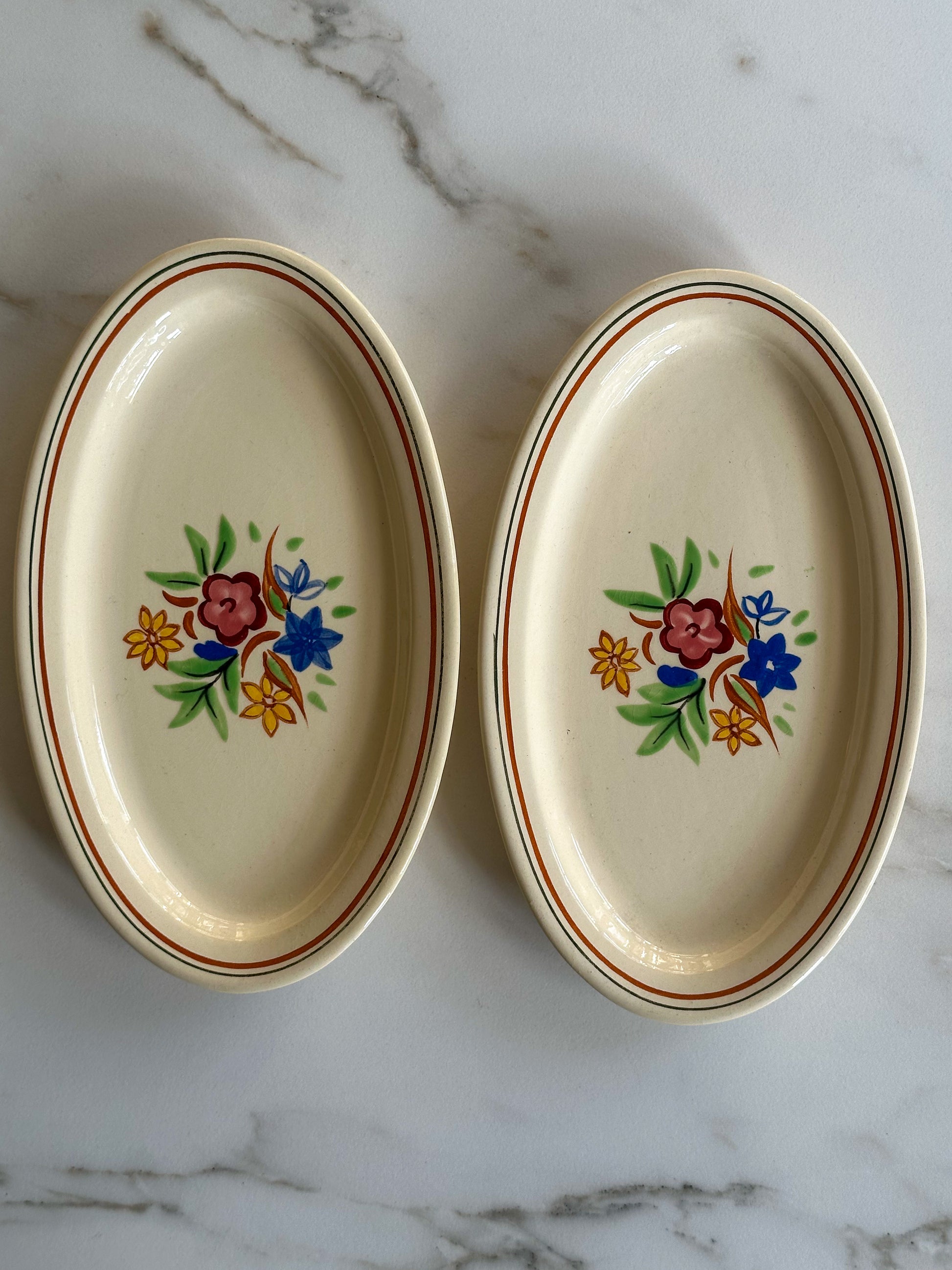 Vintage Franse serveerschalen Saint-Amand stijl - set van 3 - Ruby Conceptstore 