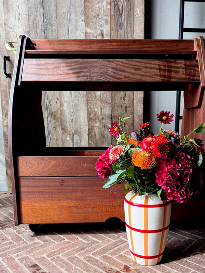 Val Pottery Vaas Funky Flower XXL - Carreaux oranje rood