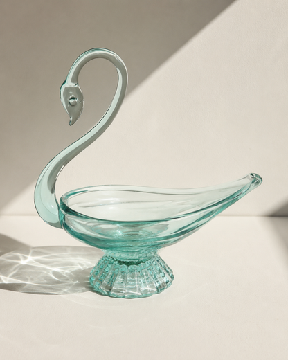 Vintage Murano-Stijl Glazen Zwaanschaal – Sea Green - Ruby Conceptstore 