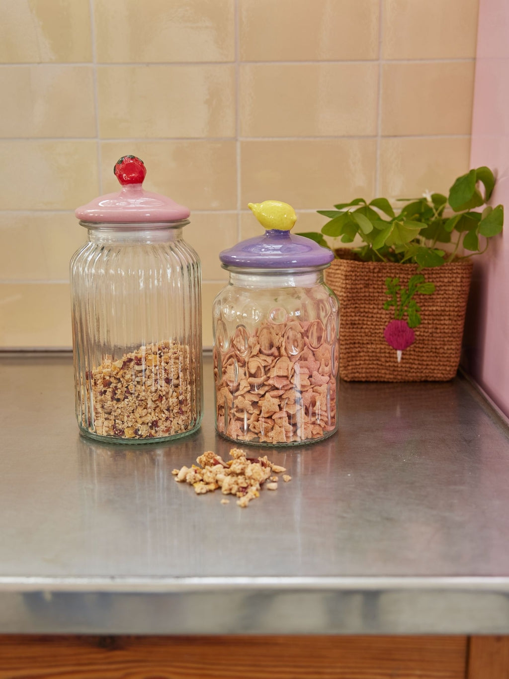 Rice - Voorraadpot glas met Lemon deksel medium - RUBY Conceptstore 