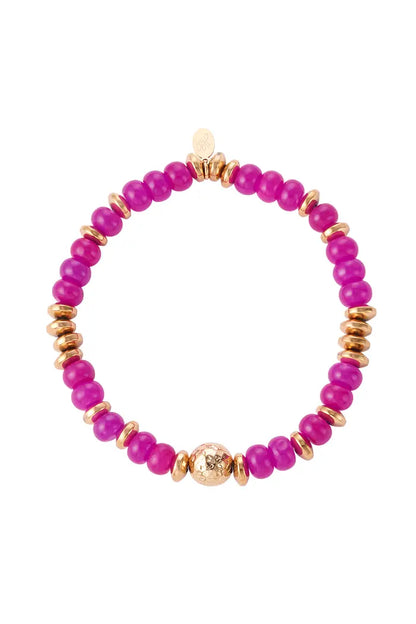 Armband met grote roze en gouden kralen - RUBY Conceptstore 