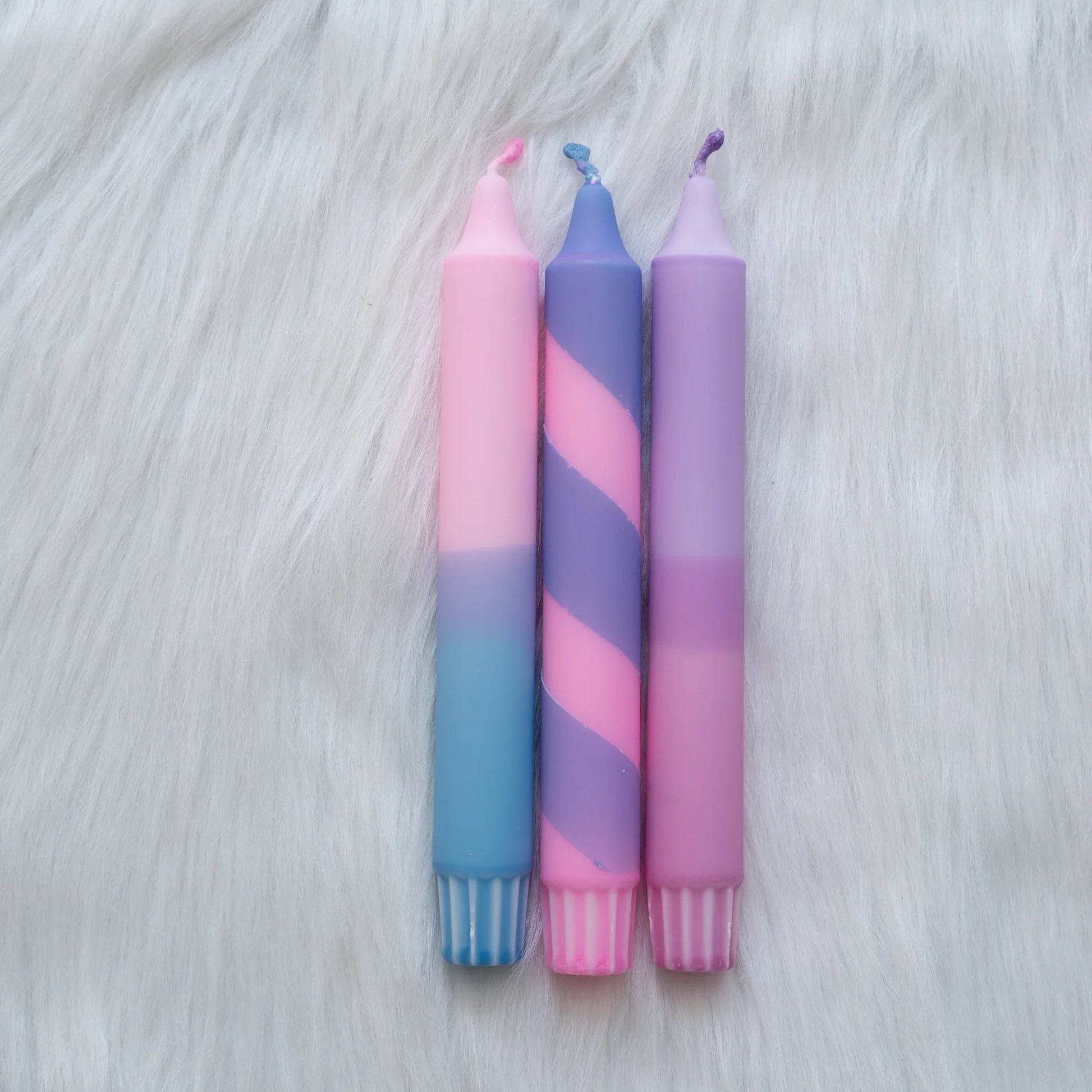 Kaarsen dip dye set lovely lila (3 stuks) - RUBY Conceptstore 
