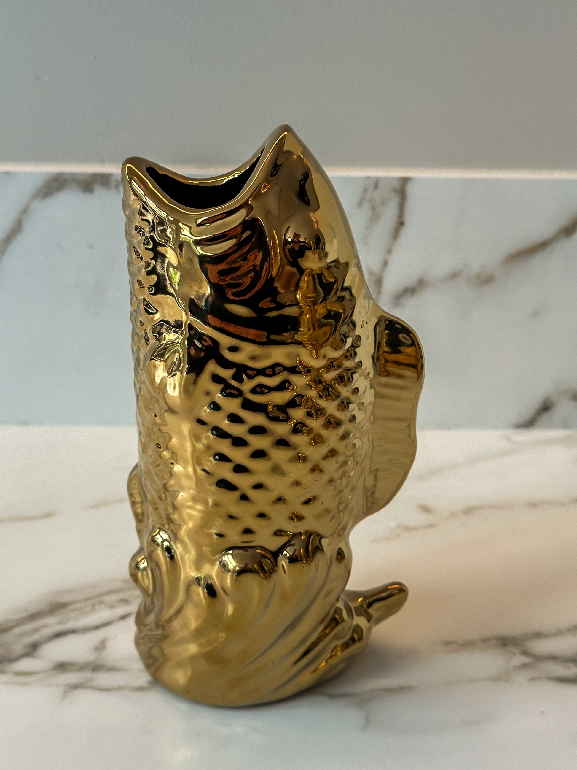 Vaas vis goud 22 cm - RUBY Conceptstore 