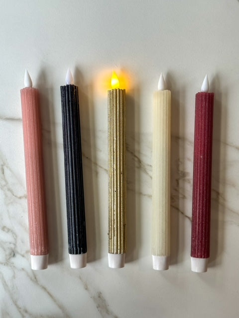 LED kaarsen bordeaux ribbel (2 stuks) - RUBY Conceptstore 