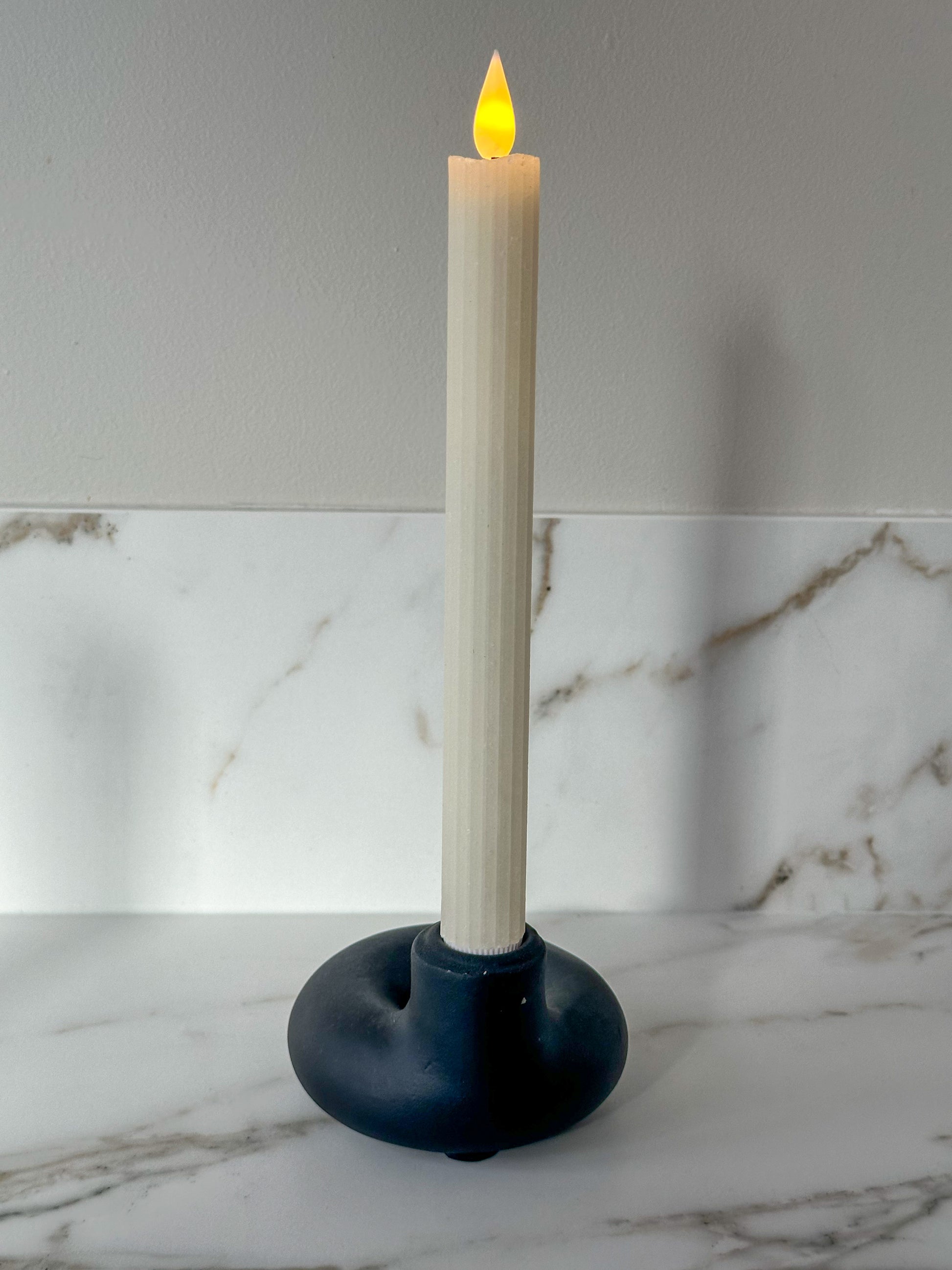 LED kaarsen ivoor ribbel (2 stuks) - RUBY Conceptstore 