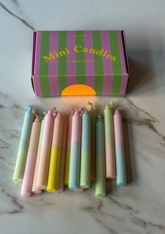 Kaarsen dip dye box rustige kleuren mini - RUBY Conceptstore 