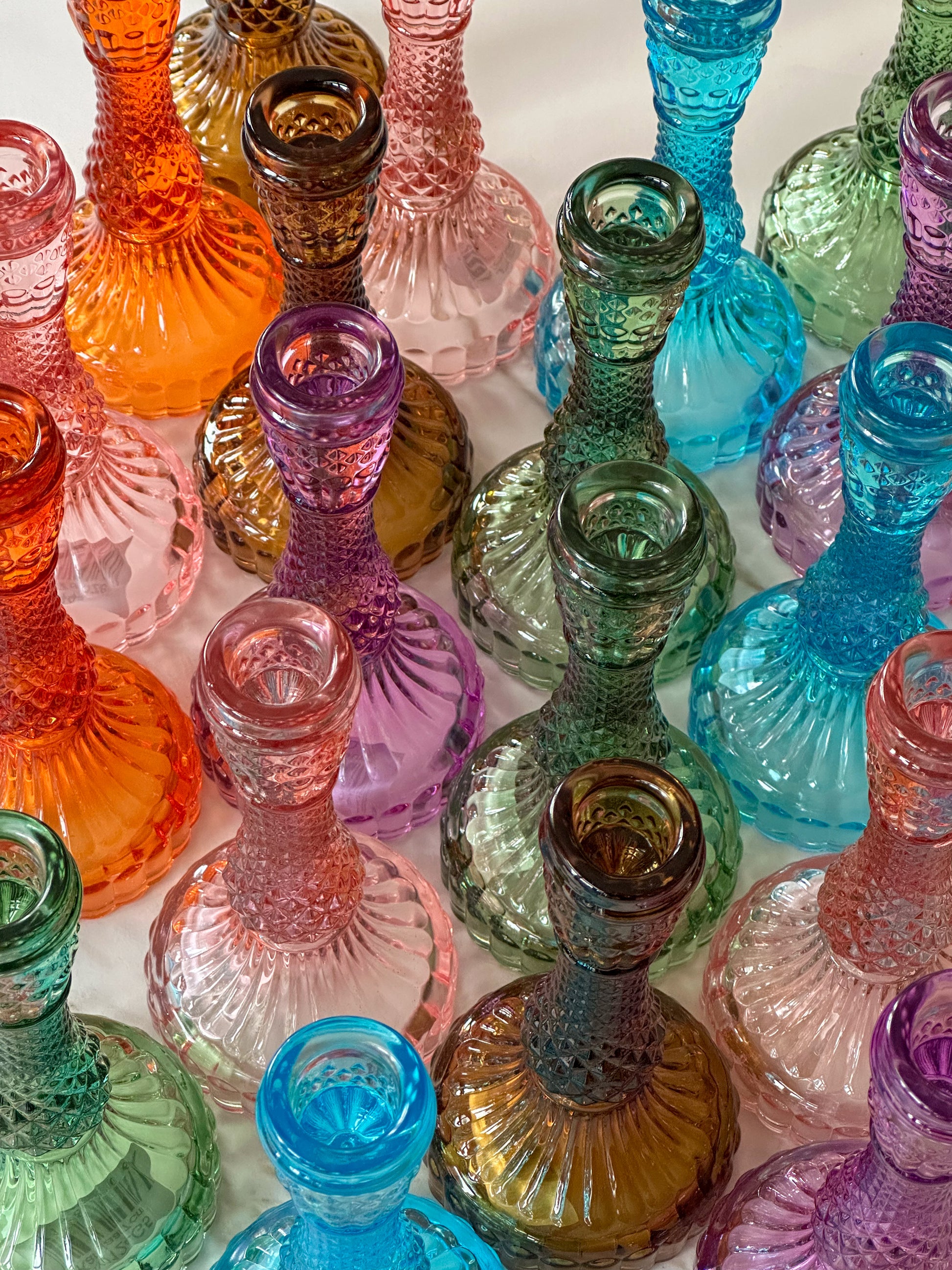 Glazen kandelaar Turquoise - RUBY Conceptstore 