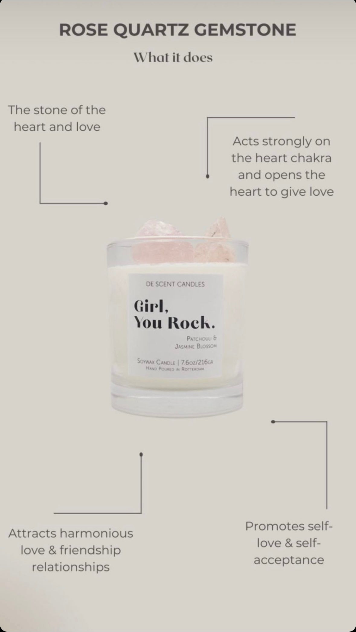 De scent - Geurkaars Girl, you Rock - RUBY Conceptstore 