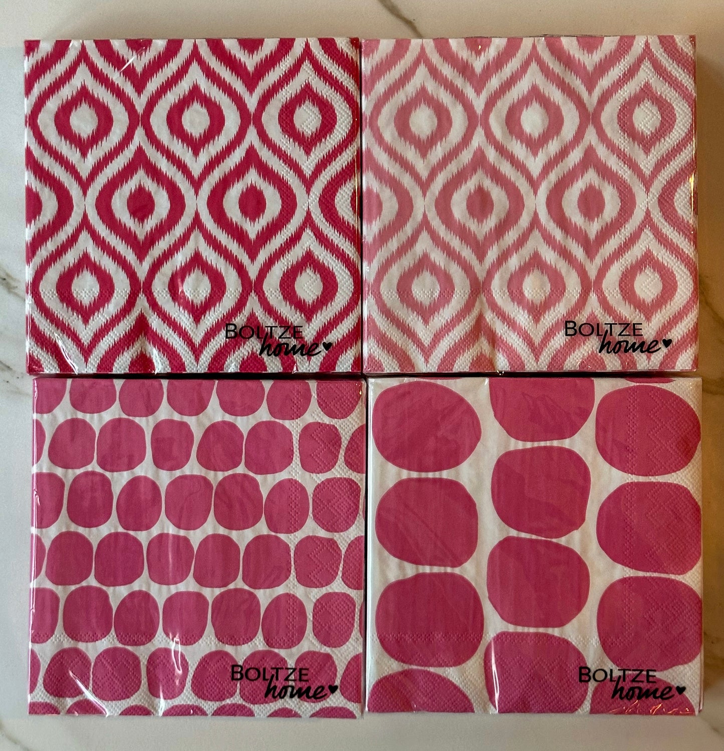 Pink perfection collectie: Hippe papieren servetten in donker roze print - RUBY Conceptstore 