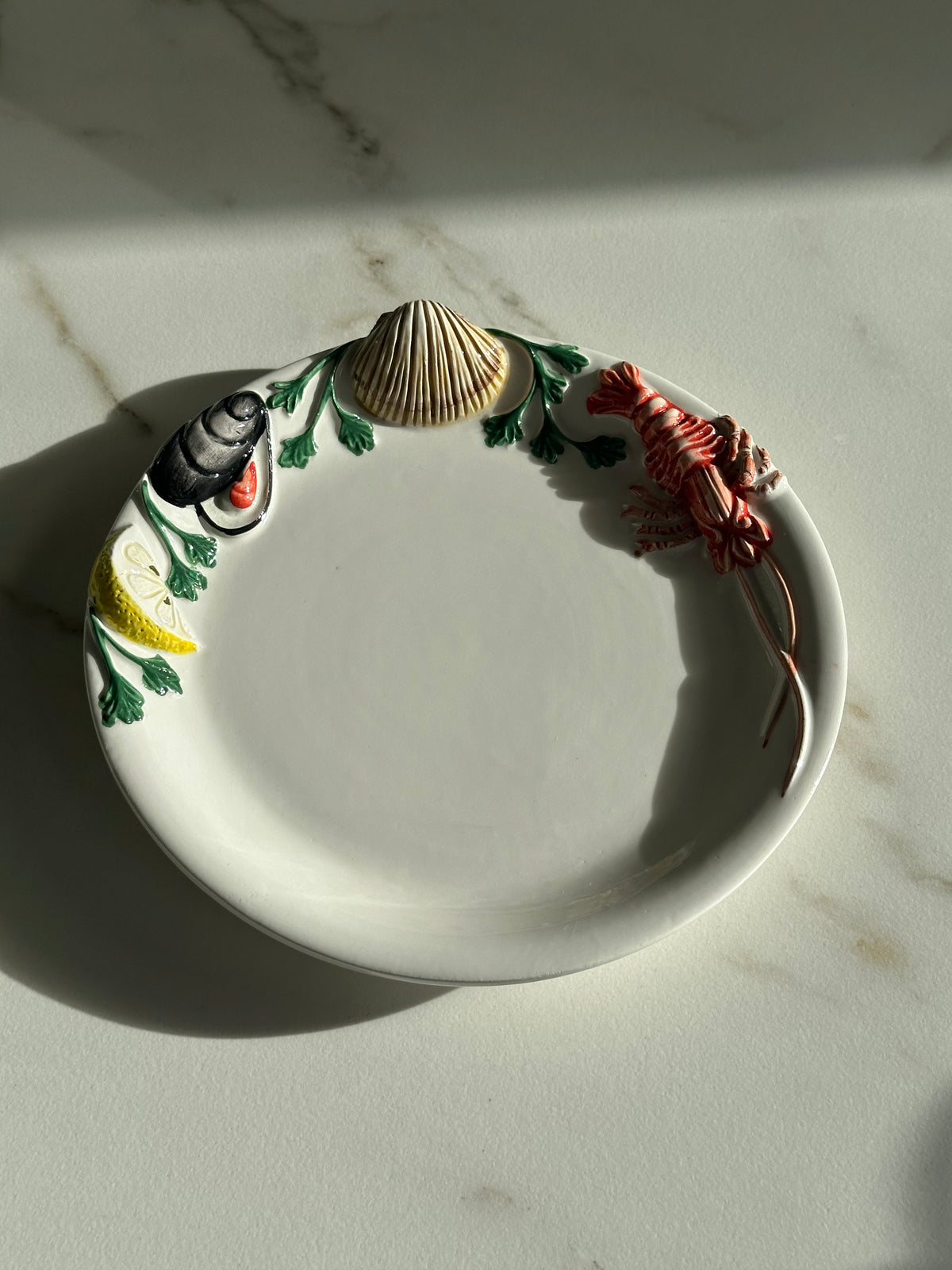 Vintage Italiaans Keramieken Bordje met Zeevruchten – 18 cm - Ruby Conceptstore 