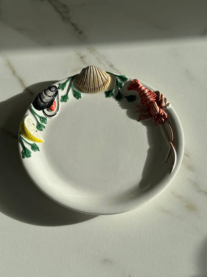 Vintage Italiaans Keramieken Bordje met Zeevruchten – 18 cm - Ruby Conceptstore 