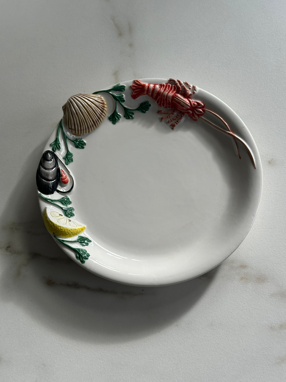 Vintage Italiaans Keramieken Bordje met Zeevruchten – 18 cm - Ruby Conceptstore 