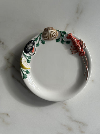 Vintage Italiaans Keramieken Bordje met Zeevruchten – 18 cm - Ruby Conceptstore 