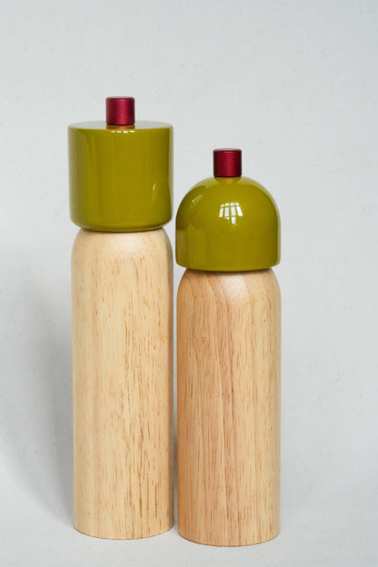Zout/ pepermolen - olijfgroen & rood: Medium