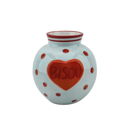 Aardewerk vaas met hart