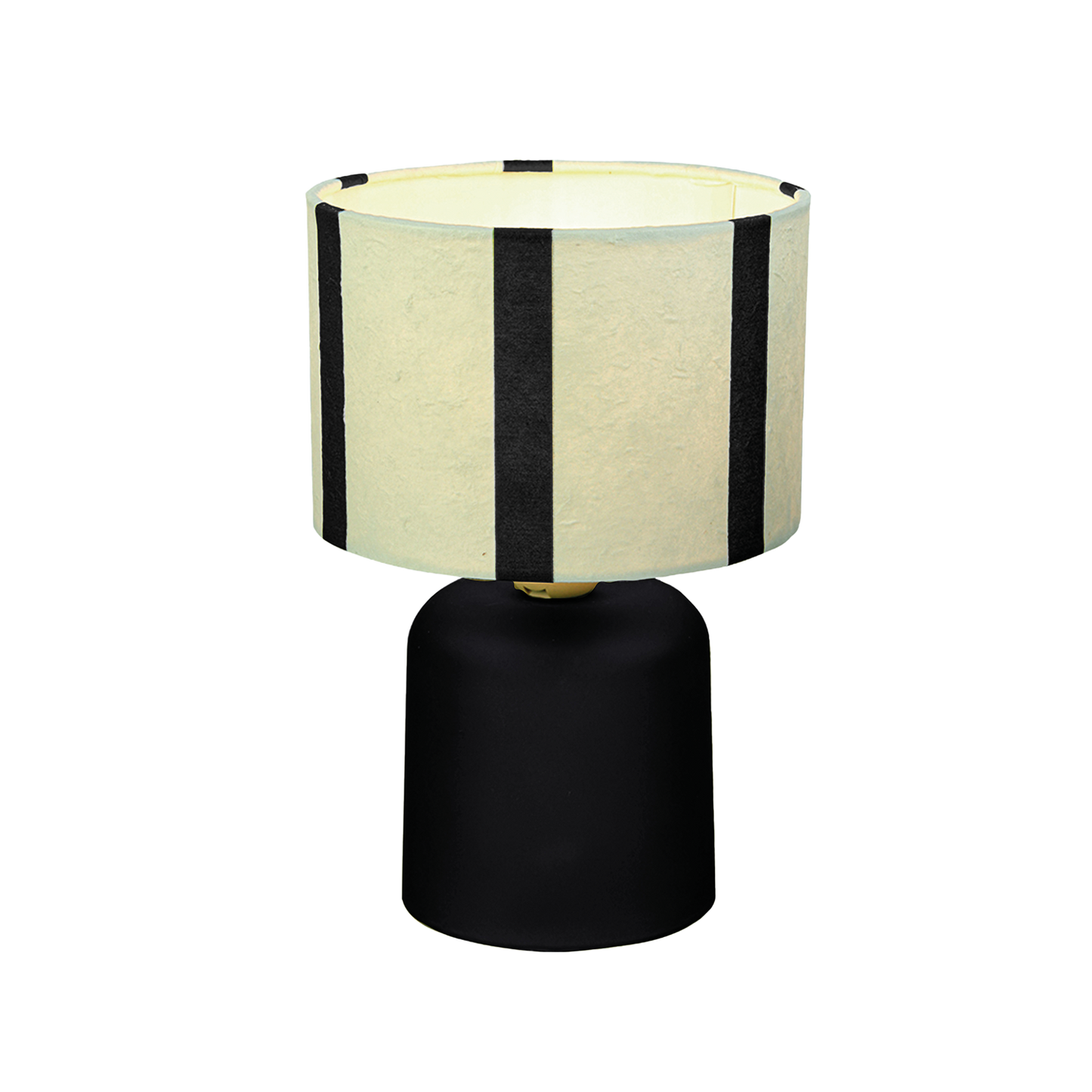 Zwarte gestreepte LED tafellamp op batterijen