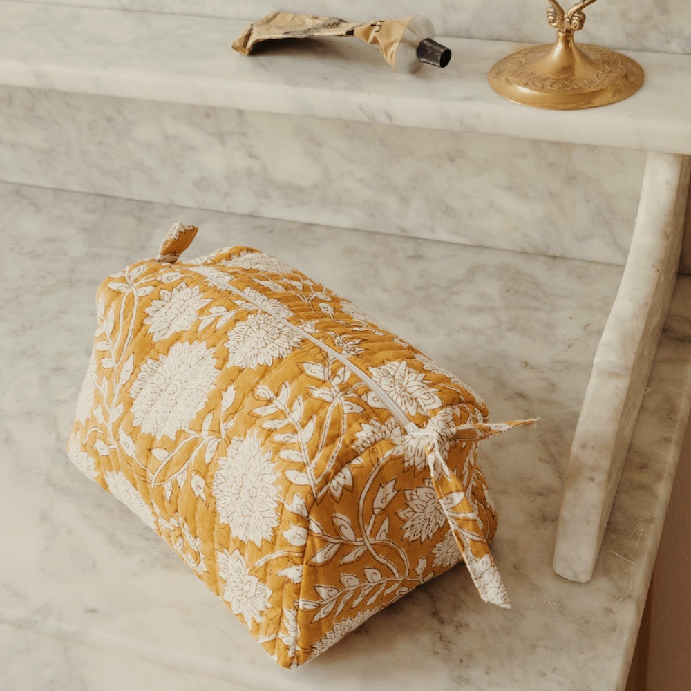 Toilettas blokprint mosterd - RUBY Conceptstore 