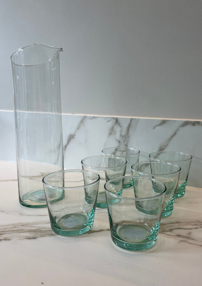 Glazen karaf met 6 glazen - RUBY Conceptstore 